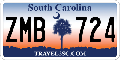 SC license plate ZMB724