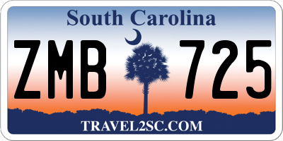 SC license plate ZMB725