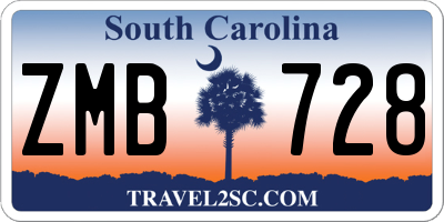 SC license plate ZMB728
