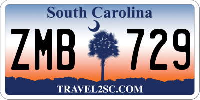 SC license plate ZMB729