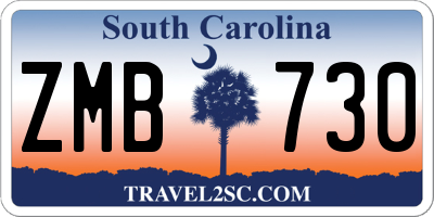 SC license plate ZMB730