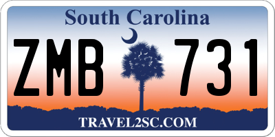 SC license plate ZMB731