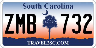 SC license plate ZMB732