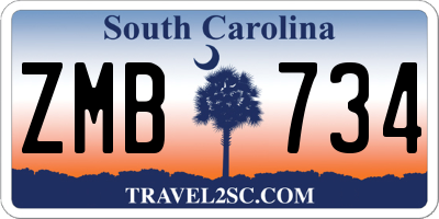SC license plate ZMB734