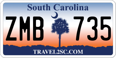 SC license plate ZMB735