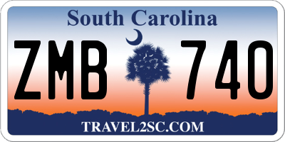 SC license plate ZMB740