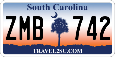 SC license plate ZMB742