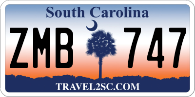 SC license plate ZMB747
