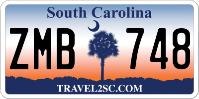 SC license plate ZMB748