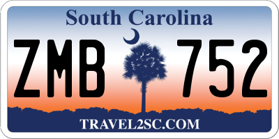 SC license plate ZMB752