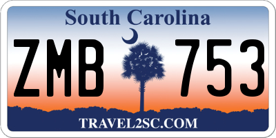 SC license plate ZMB753