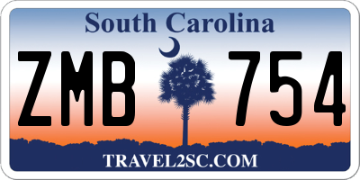 SC license plate ZMB754
