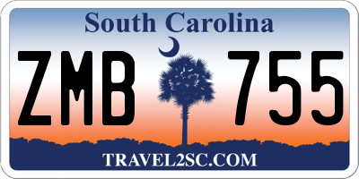 SC license plate ZMB755