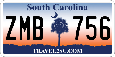 SC license plate ZMB756