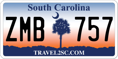 SC license plate ZMB757