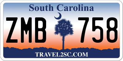 SC license plate ZMB758