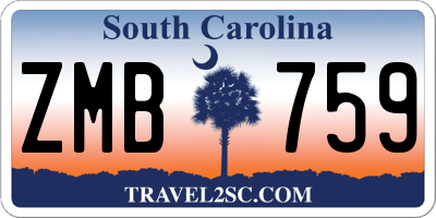 SC license plate ZMB759