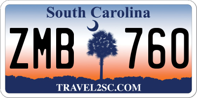 SC license plate ZMB760