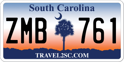 SC license plate ZMB761