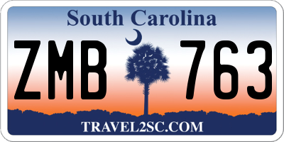 SC license plate ZMB763