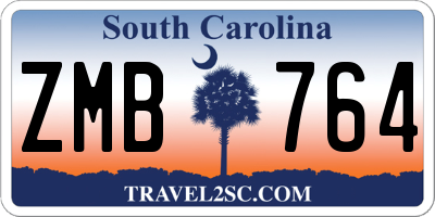 SC license plate ZMB764