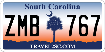 SC license plate ZMB767