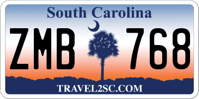 SC license plate ZMB768