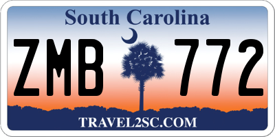 SC license plate ZMB772