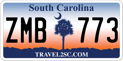SC license plate ZMB773