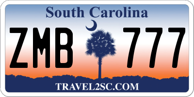 SC license plate ZMB777