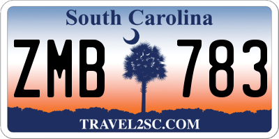 SC license plate ZMB783