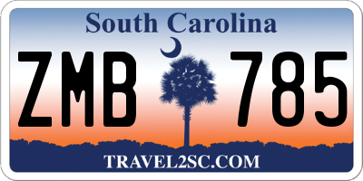 SC license plate ZMB785