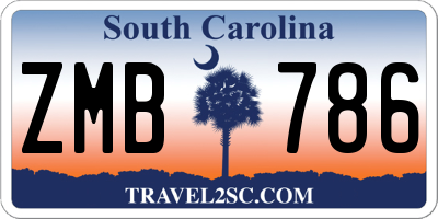 SC license plate ZMB786