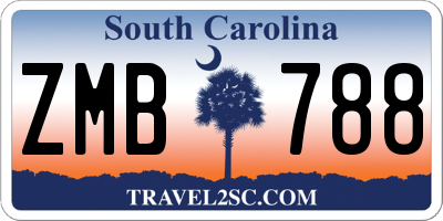 SC license plate ZMB788