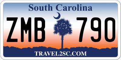 SC license plate ZMB790