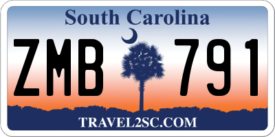 SC license plate ZMB791
