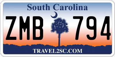 SC license plate ZMB794