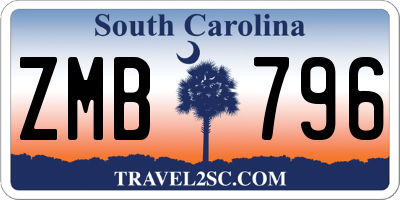 SC license plate ZMB796