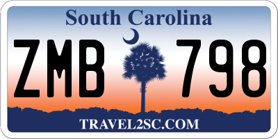 SC license plate ZMB798