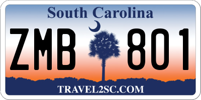 SC license plate ZMB801