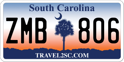 SC license plate ZMB806