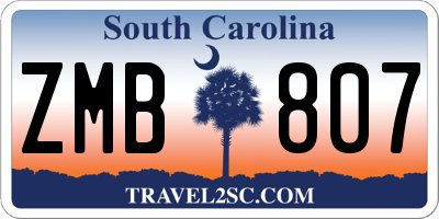 SC license plate ZMB807