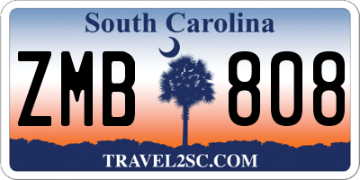 SC license plate ZMB808