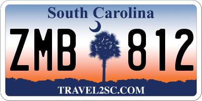 SC license plate ZMB812