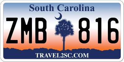 SC license plate ZMB816