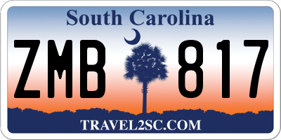SC license plate ZMB817