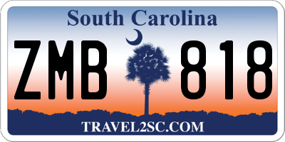 SC license plate ZMB818