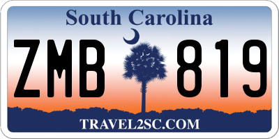 SC license plate ZMB819