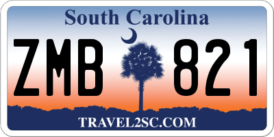 SC license plate ZMB821