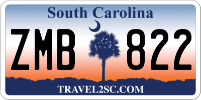 SC license plate ZMB822